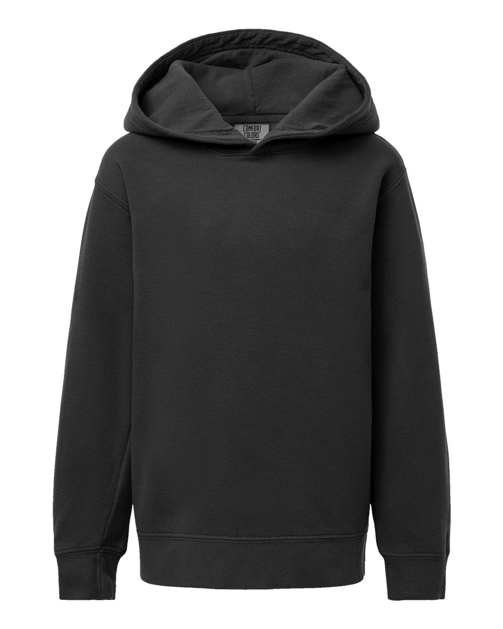 Comfort Colors 1467Y Youth Garment-Dyed Lightweight Hooded Sweatshirt in Black