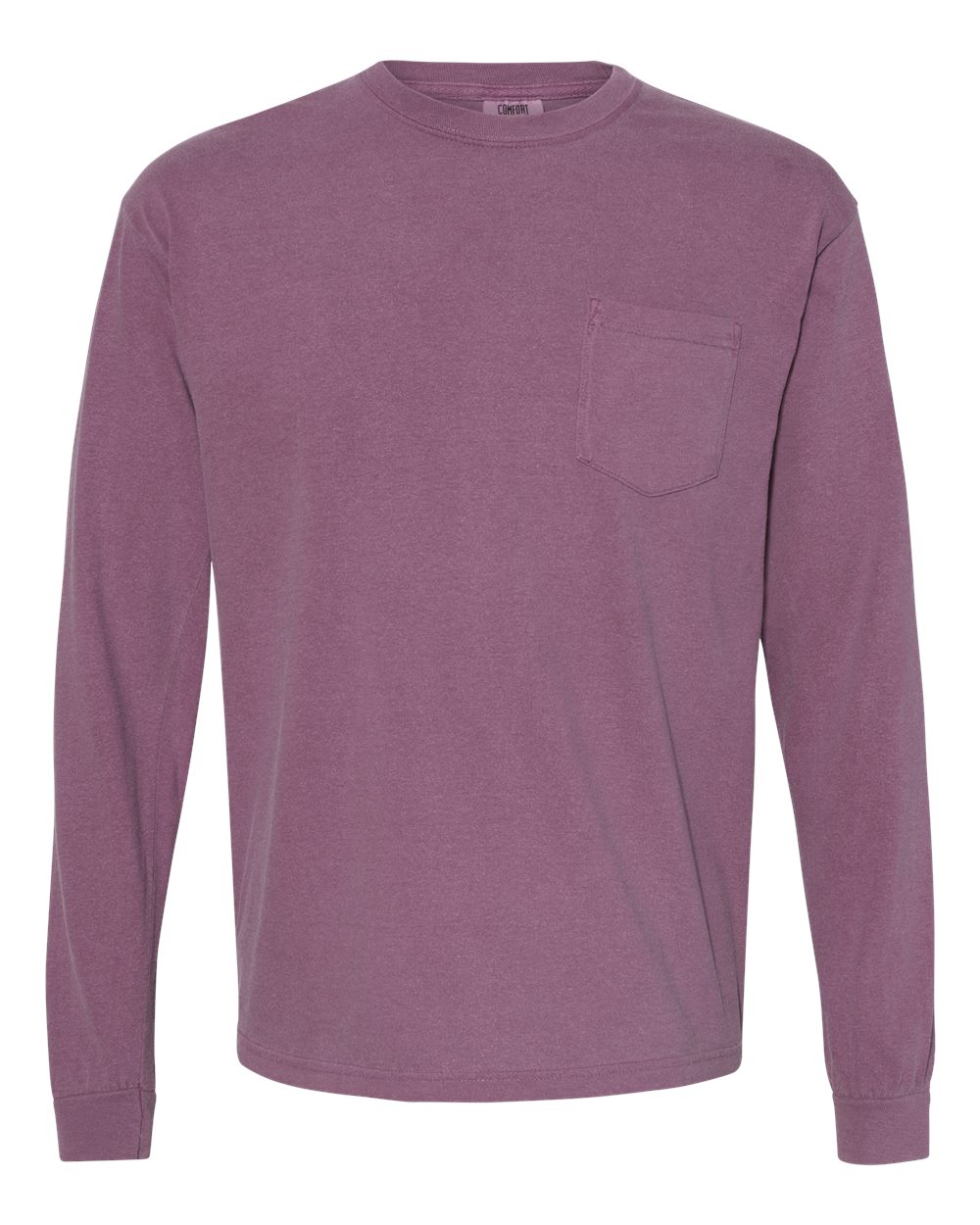 Comfort Colors 4410 Unisex Garment-Dyed Heavyweight Long Sleeve Pocket T-Shirt in Berry