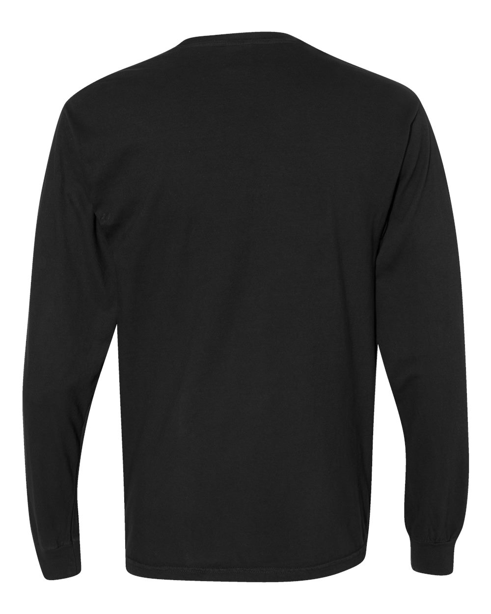 Comfort Colors 4410 Unisex Garment-Dyed Heavyweight Long Sleeve Pocket T-Shirt in Black, back