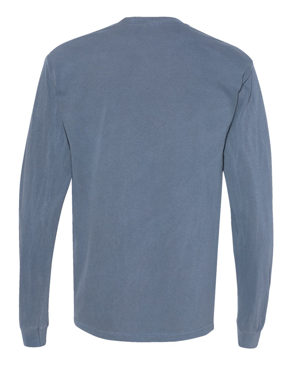 Comfort Colors 4410 Unisex Garment-Dyed Heavyweight Long Sleeve Pocket T-Shirt in Blue Jean, back