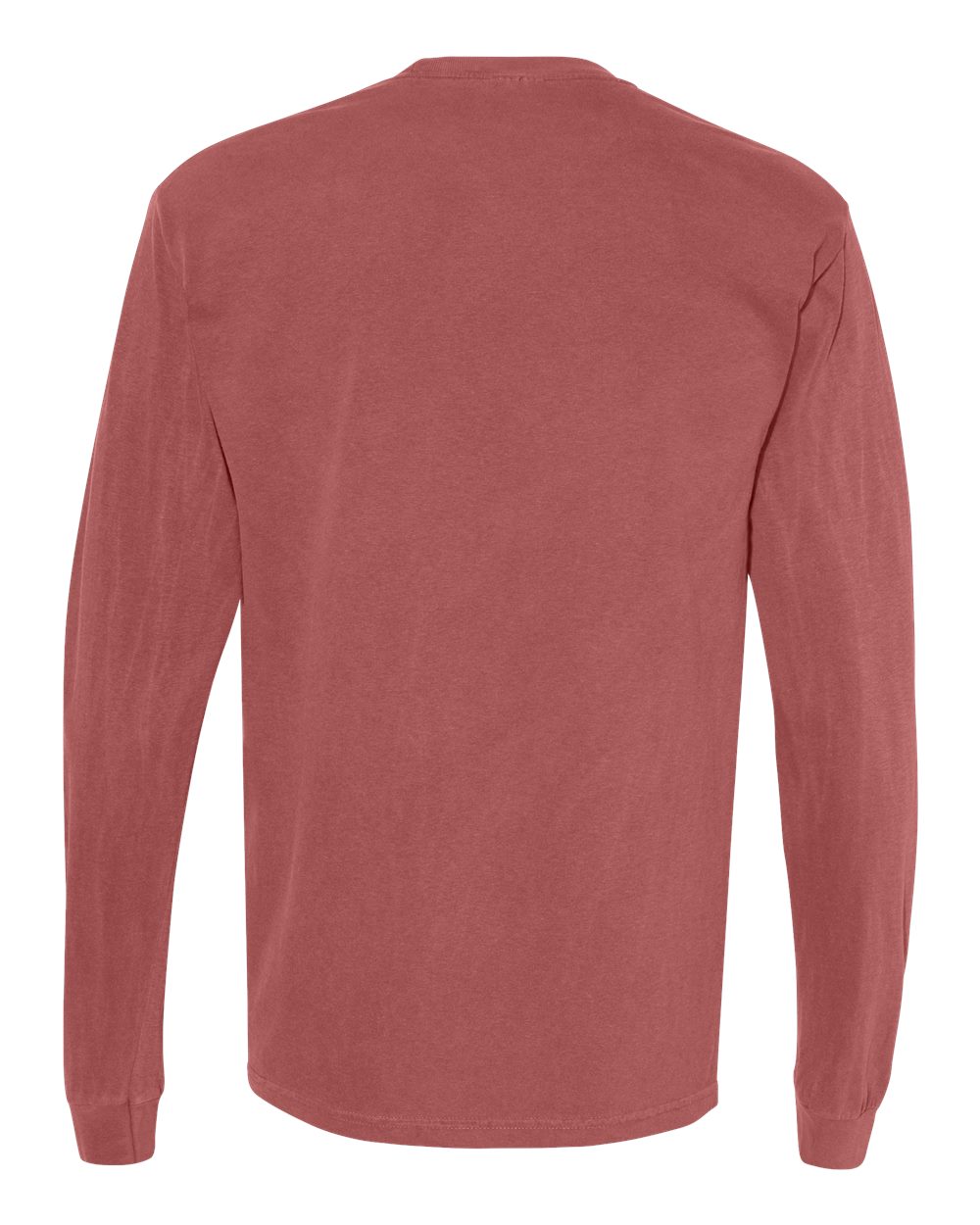 Comfort Colors 4410 Unisex Garment-Dyed Heavyweight Long Sleeve Pocket T-Shirt in Brick, back