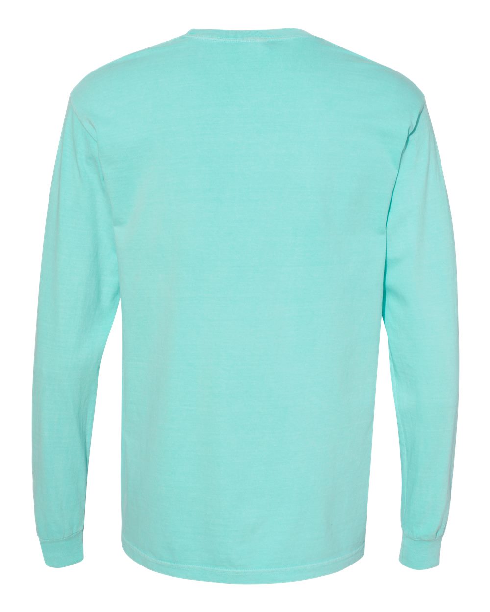 Comfort Colors 4410 Unisex Garment-Dyed Heavyweight Long Sleeve Pocket T-Shirt in Chalky Mint, back
