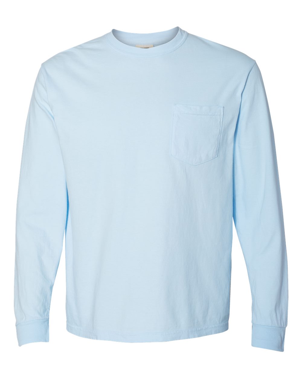 Comfort Colors 4410 Unisex Garment-Dyed Heavyweight Long Sleeve Pocket T-Shirt in Chambray