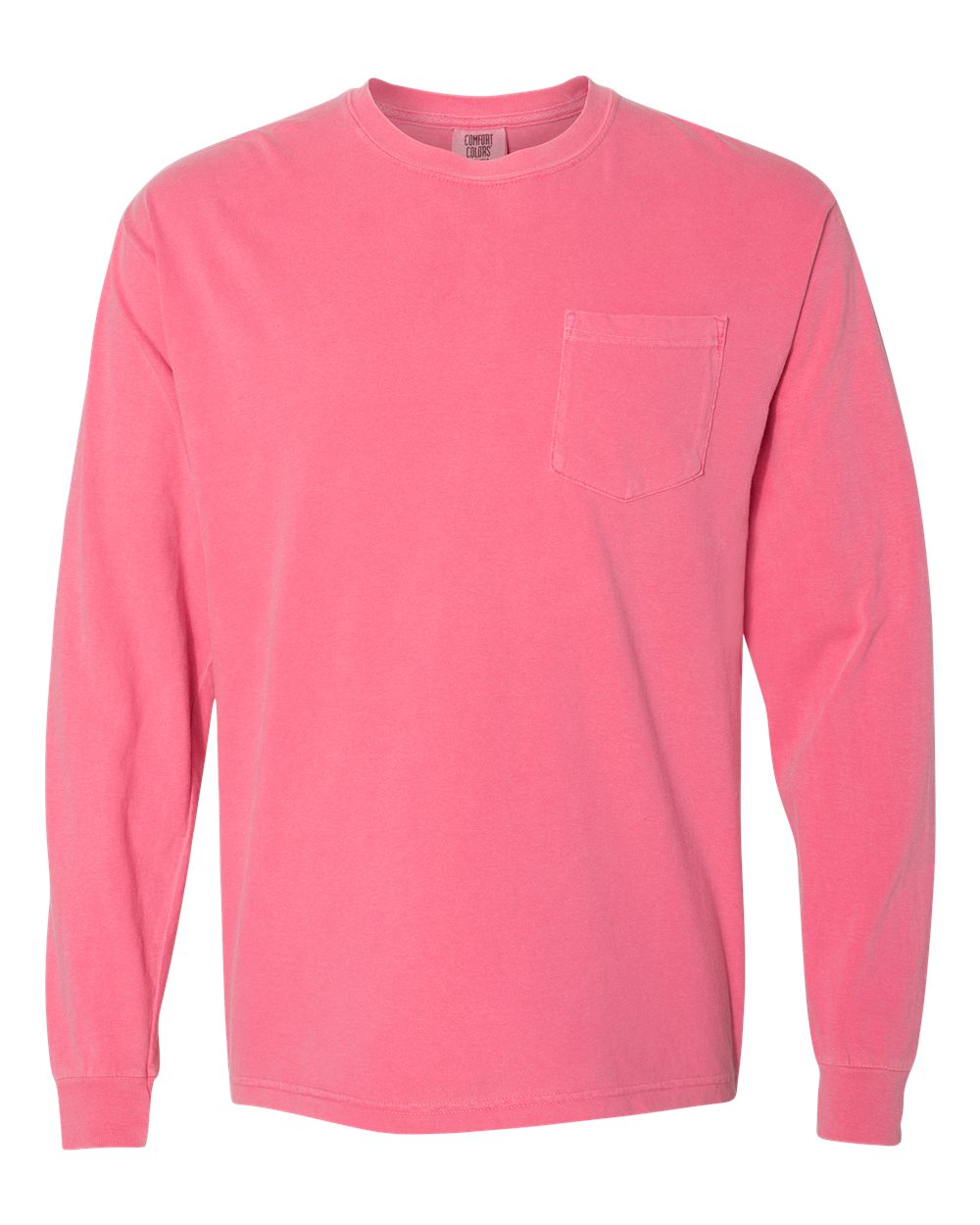 Comfort Colors 4410 Unisex Garment-Dyed Heavyweight Long Sleeve Pocket T-Shirt in Crunchberry