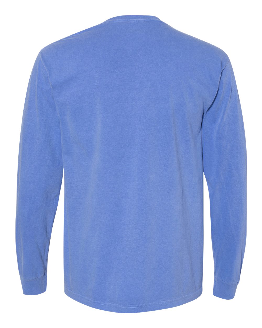Comfort Colors 4410 Unisex Garment-Dyed Heavyweight Long Sleeve Pocket T-Shirt in Flo Blue, back