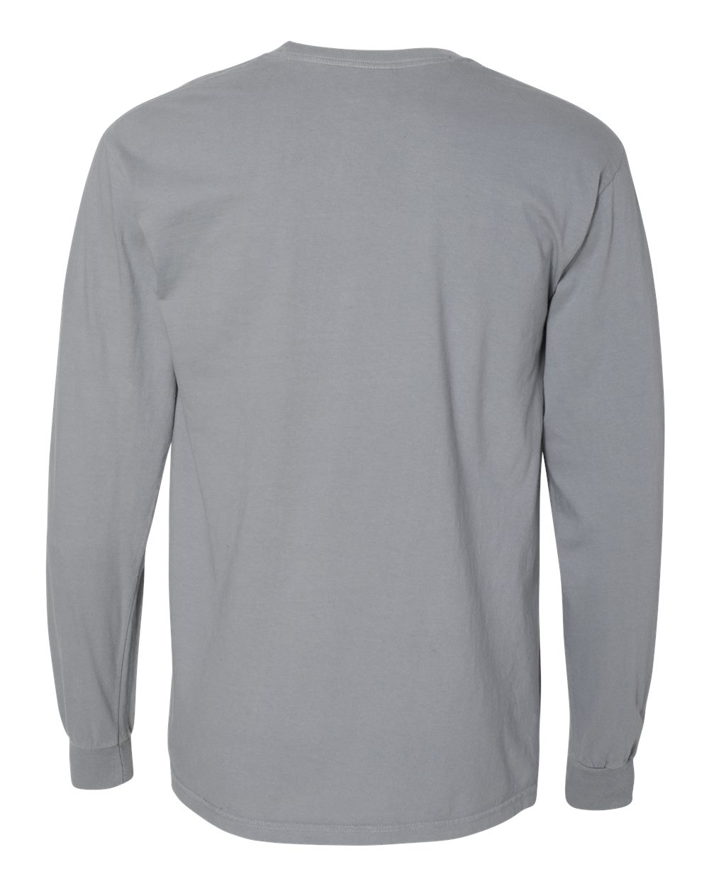 Comfort Colors 4410 Unisex Garment-Dyed Heavyweight Long Sleeve Pocket T-Shirt in Granite, back