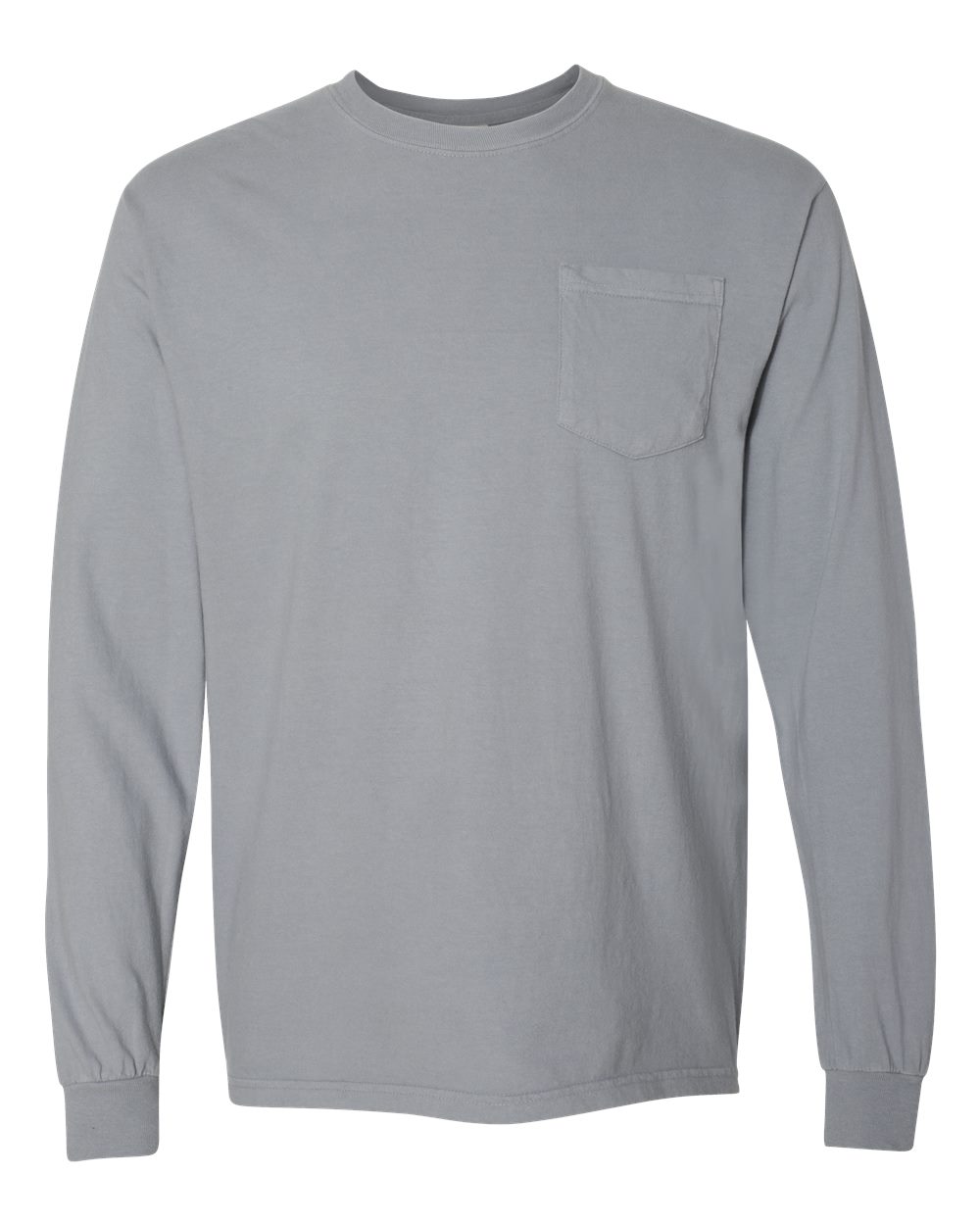 Comfort Colors 4410 Unisex Garment-Dyed Heavyweight Long Sleeve Pocket T-Shirt in Granite
