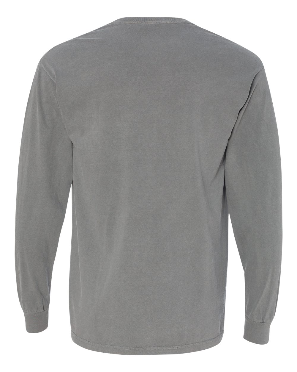 Comfort Colors 4410 Unisex Garment-Dyed Heavyweight Long Sleeve Pocket T-Shirt in Grey, back