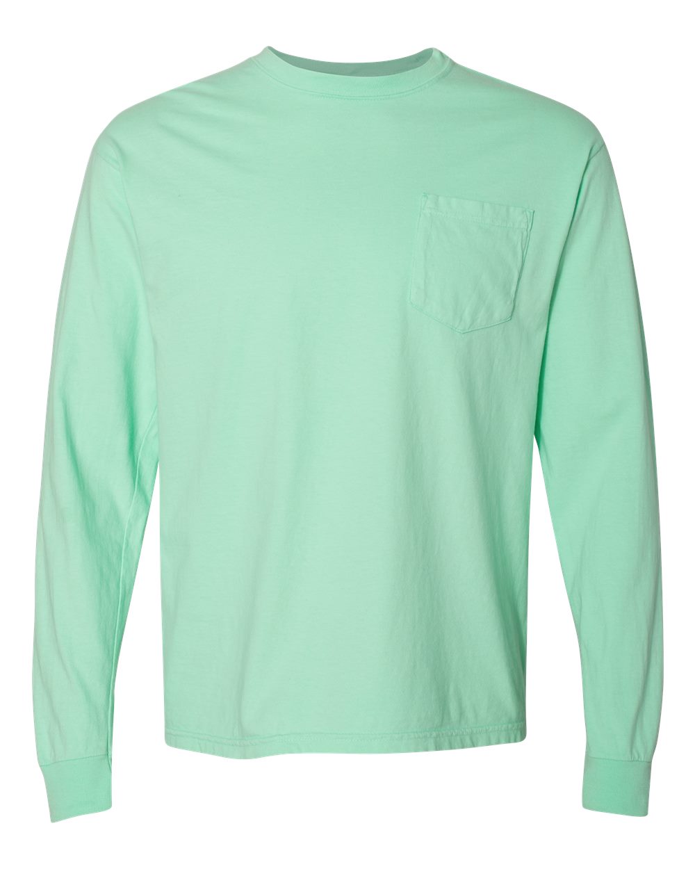 Comfort Colors 4410 Unisex Garment-Dyed Heavyweight Long Sleeve Pocket T-Shirt in Island Reef