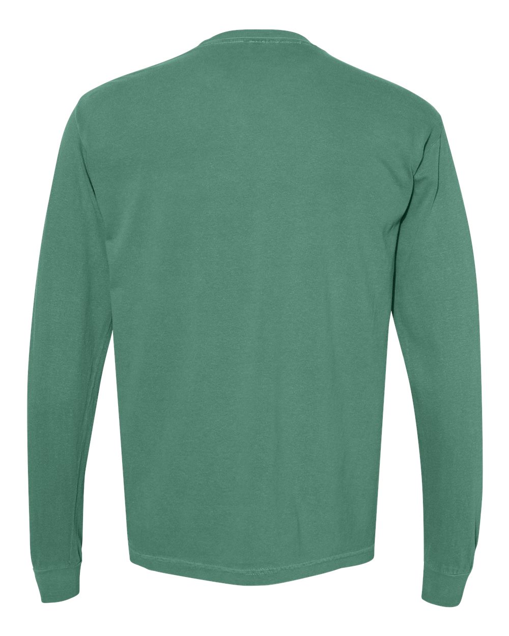 Comfort Colors 4410 Unisex Garment-Dyed Heavyweight Long Sleeve Pocket T-Shirt in Light Green, back