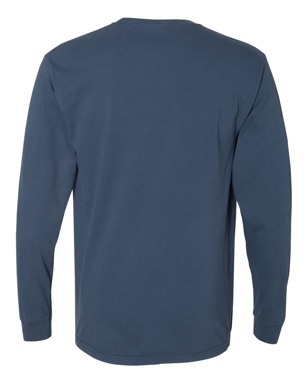 Comfort Colors 4410 Unisex Garment-Dyed Heavyweight Long Sleeve Pocket T-Shirt in Midnight, back