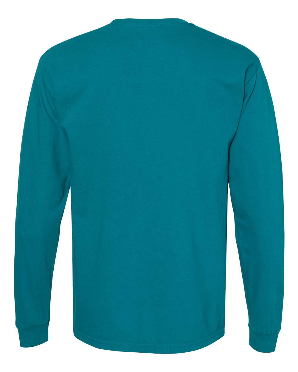Comfort Colors 4410 Unisex Garment-Dyed Heavyweight Long Sleeve Pocket T-Shirt in Topaz Blue, back