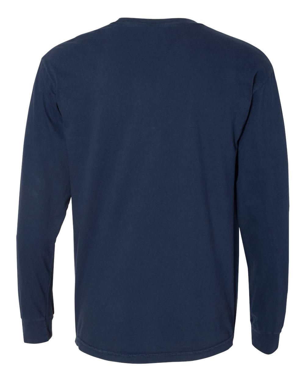 Comfort Colors 4410 Unisex Garment-Dyed Heavyweight Long Sleeve Pocket T-Shirt in True Navy, back