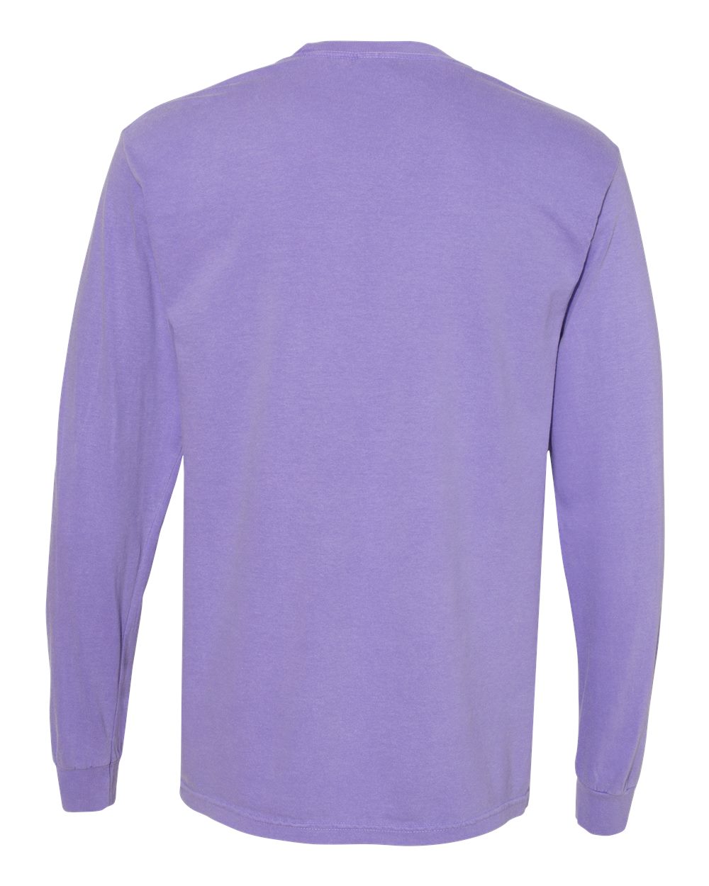 Comfort Colors 4410 Unisex Garment-Dyed Heavyweight Long Sleeve Pocket T-Shirt in Violet, back