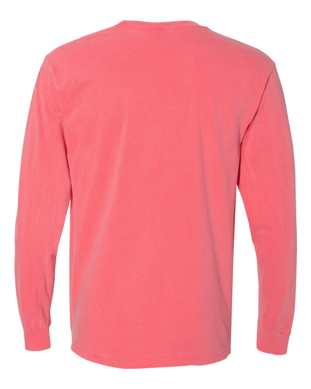 Comfort Colors 4410 Unisex Garment-Dyed Heavyweight Long Sleeve Pocket T-Shirt in Watermelon, back