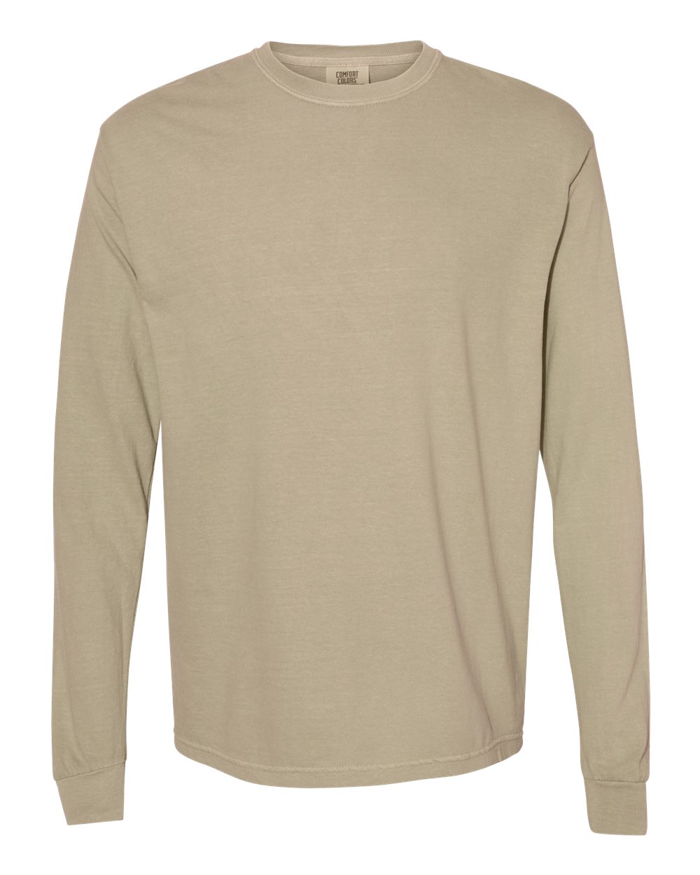 Comfort Colors 6014 Unisex Garment-Dyed Heavyweight Long Sleeve T-Shirt in Khaki