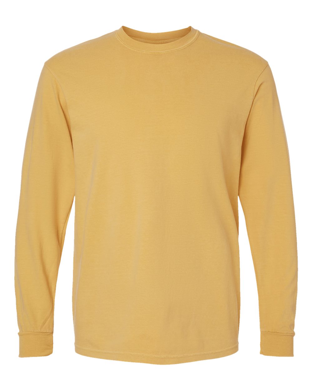 Comfort Colors 6014 Unisex Garment-Dyed Heavyweight Long Sleeve T-Shirt in Mustard