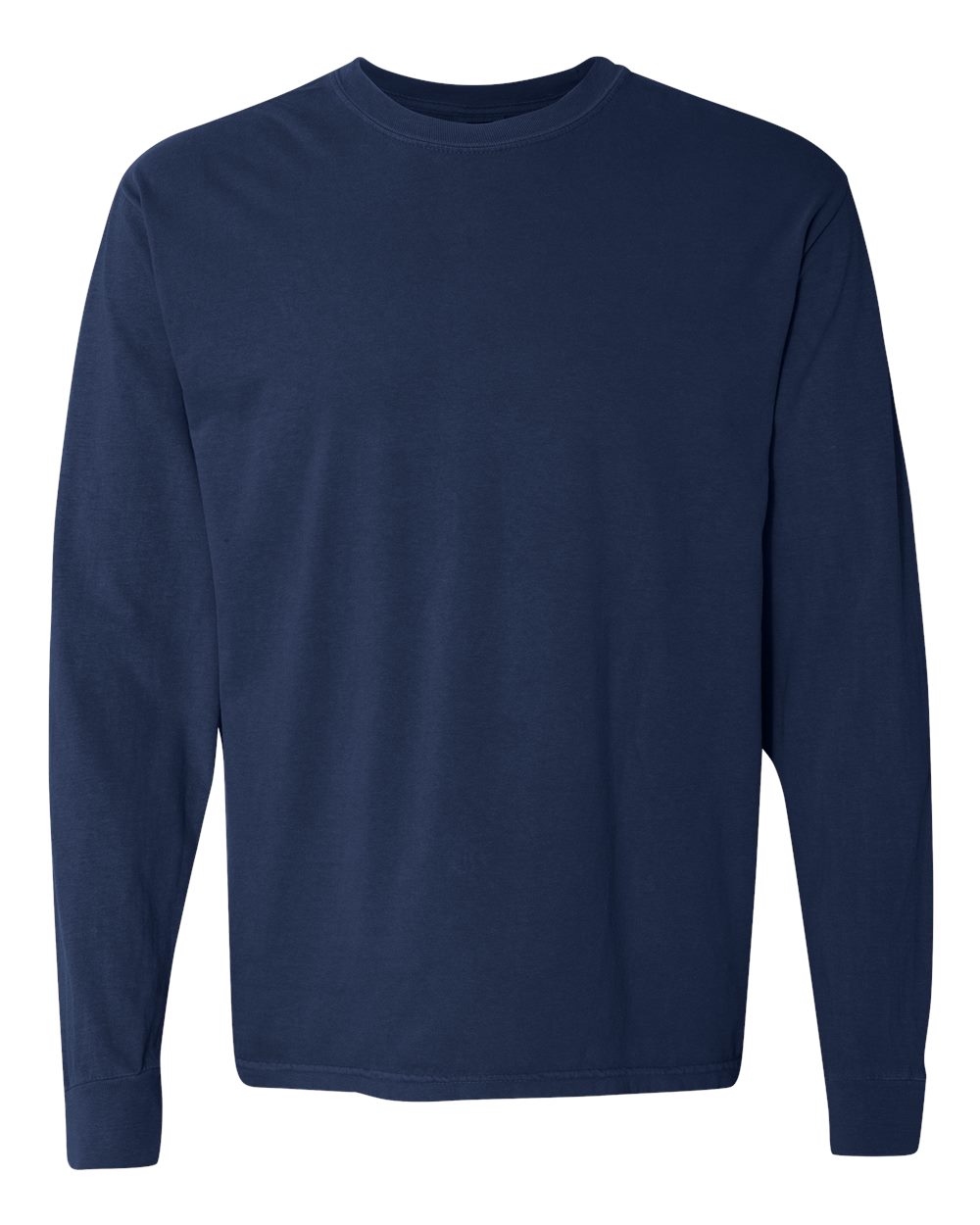 Comfort Colors 6014 Unisex Garment-Dyed Heavyweight Long Sleeve T-Shirt in True Navy