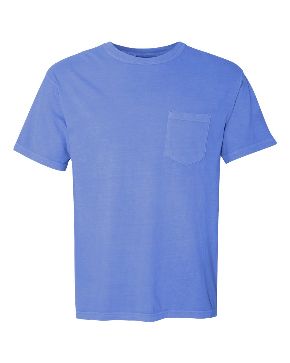 Comfort Colors 6030 Unisex Garment-Dyed Heavyweight Pocket T-Shirt in Flo Blue