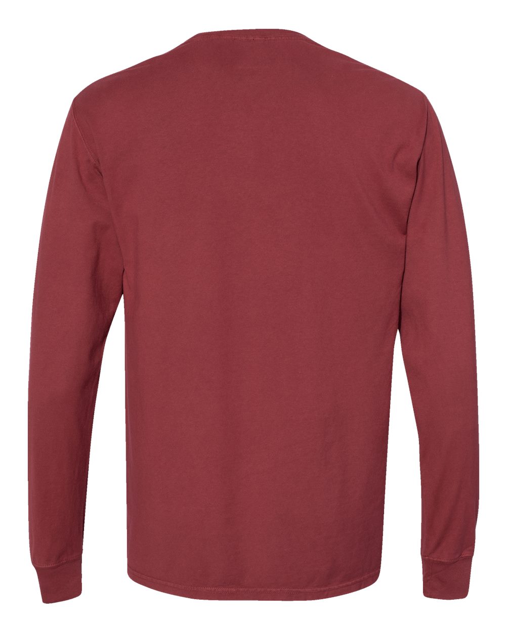ComfortWash by Hanes GDH200 Unisex Garment-Dyed Long Sleeve T-Shirt in Cayenne, back