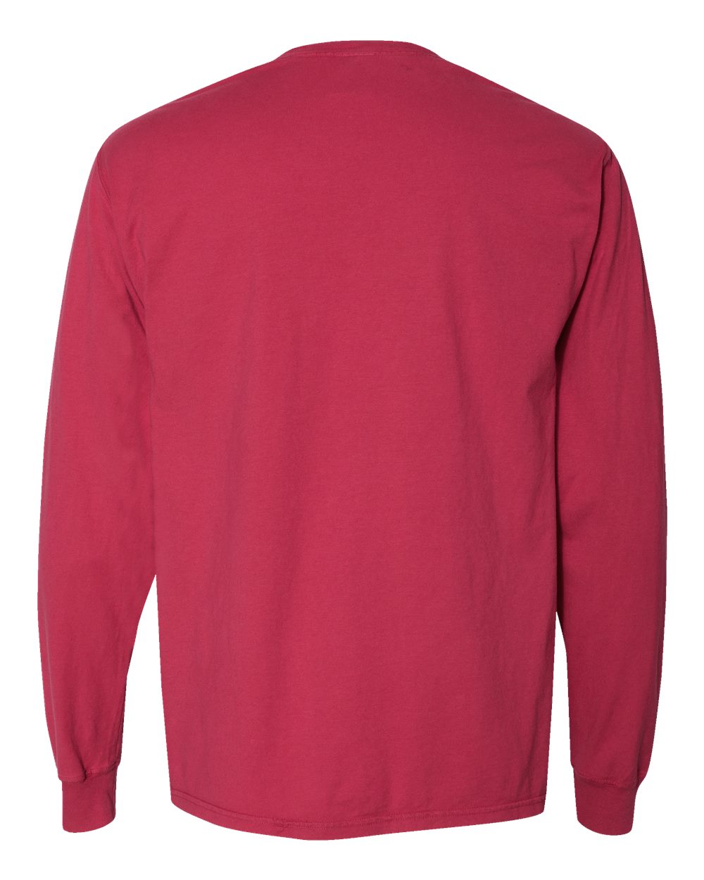 ComfortWash by Hanes GDH200 Unisex Garment-Dyed Long Sleeve T-Shirt in Crimson Fall, back