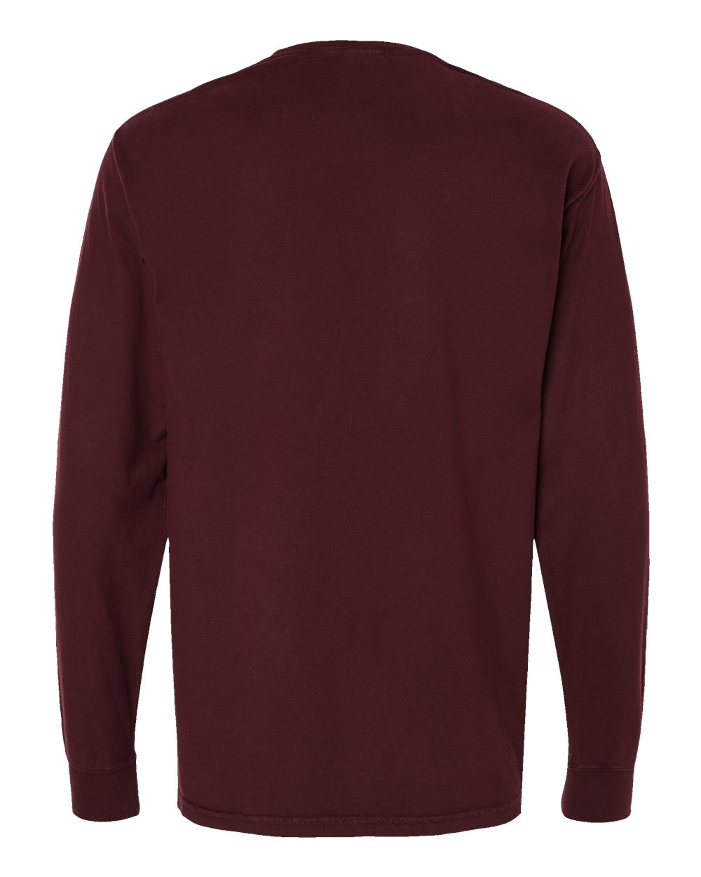 ComfortWash by Hanes GDH200 Unisex Garment-Dyed Long Sleeve T-Shirt in Maroon, back