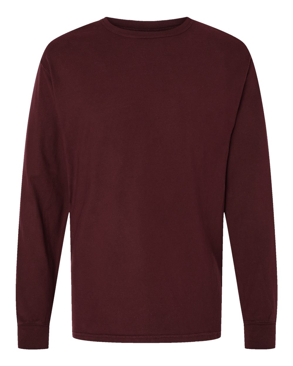 ComfortWash by Hanes GDH200 Unisex Garment-Dyed Long Sleeve T-Shirt in Maroon