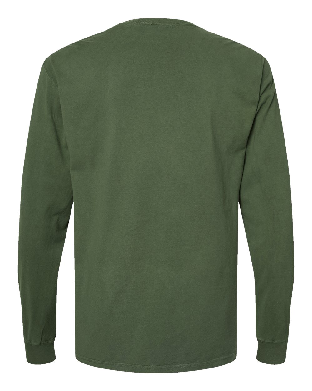 ComfortWash by Hanes GDH200 Unisex Garment-Dyed Long Sleeve T-Shirt in Moss, back