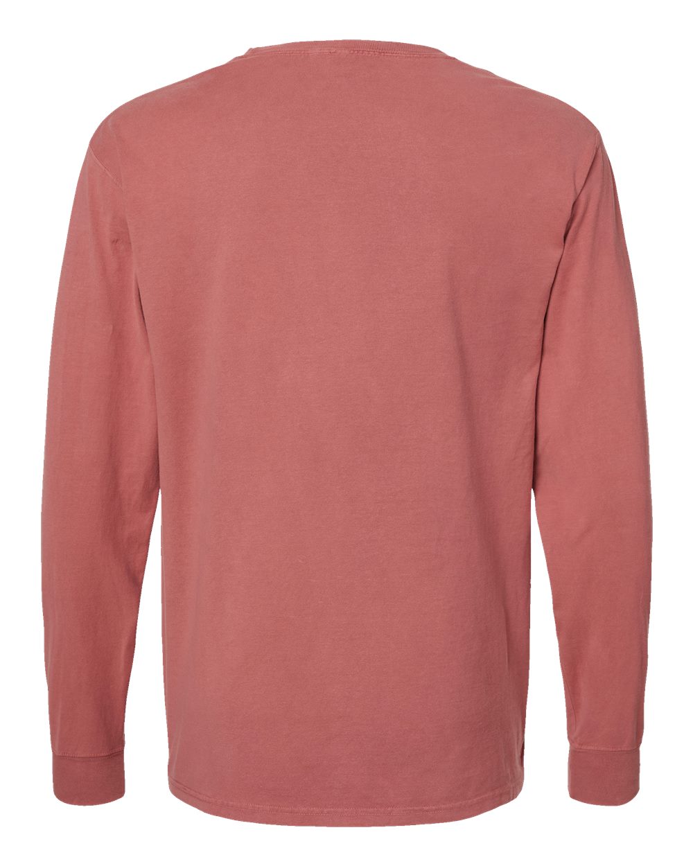 ComfortWash by Hanes GDH200 Unisex Garment-Dyed Long Sleeve T-Shirt in Nantucket Red, back