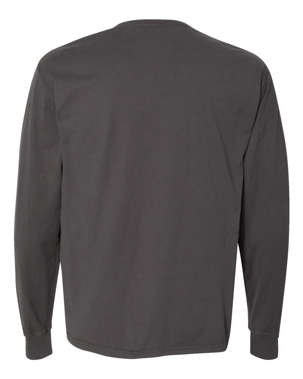 ComfortWash by Hanes GDH200 Unisex Garment-Dyed Long Sleeve T-Shirt in New Railroad Grey, back