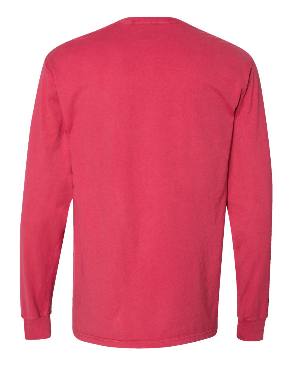 ComfortWash by Hanes GDH250 Unisex Garment-Dyed Long Sleeve T-Shirt With a Pocket in Crimson Fall, back