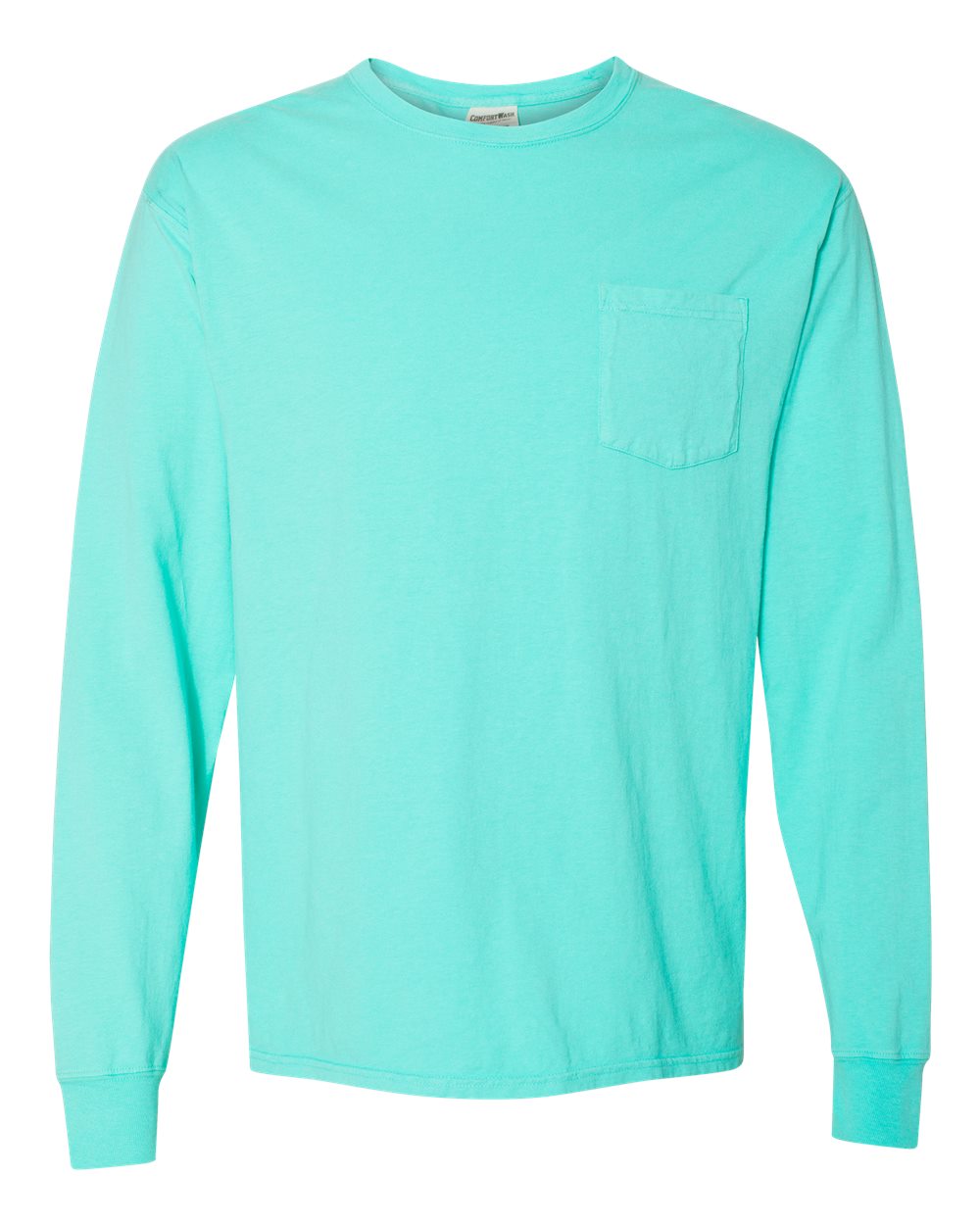 ComfortWash by Hanes GDH250 Unisex Garment-Dyed Long Sleeve T-Shirt With a Pocket in Mint