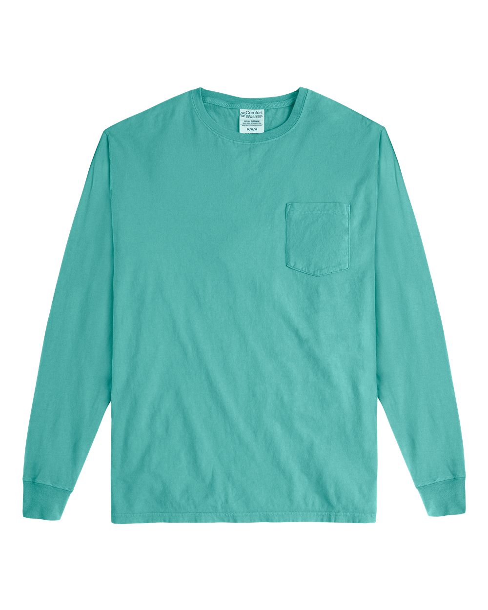 ComfortWash by Hanes GDH250 Unisex Garment-Dyed Long Sleeve T-Shirt With a Pocket in Spanish Moss