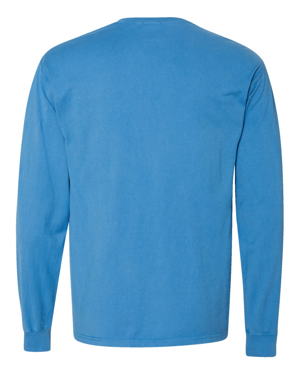 ComfortWash by Hanes GDH250 Unisex Garment-Dyed Long Sleeve T-Shirt With a Pocket in Summer Sky Blue, back