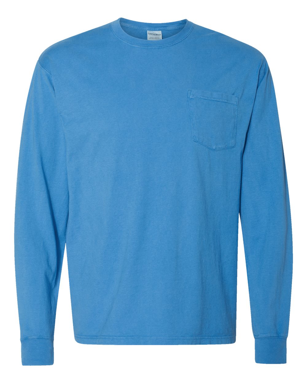ComfortWash by Hanes GDH250 Unisex Garment-Dyed Long Sleeve T-Shirt With a Pocket in Summer Sky Blue