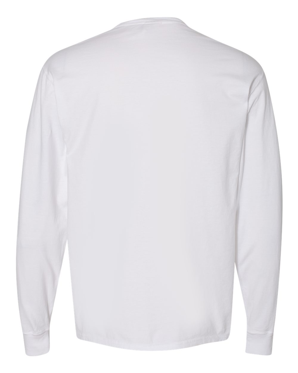 ComfortWash by Hanes GDH250 Unisex Garment-Dyed Long Sleeve T-Shirt With a Pocket in White, back