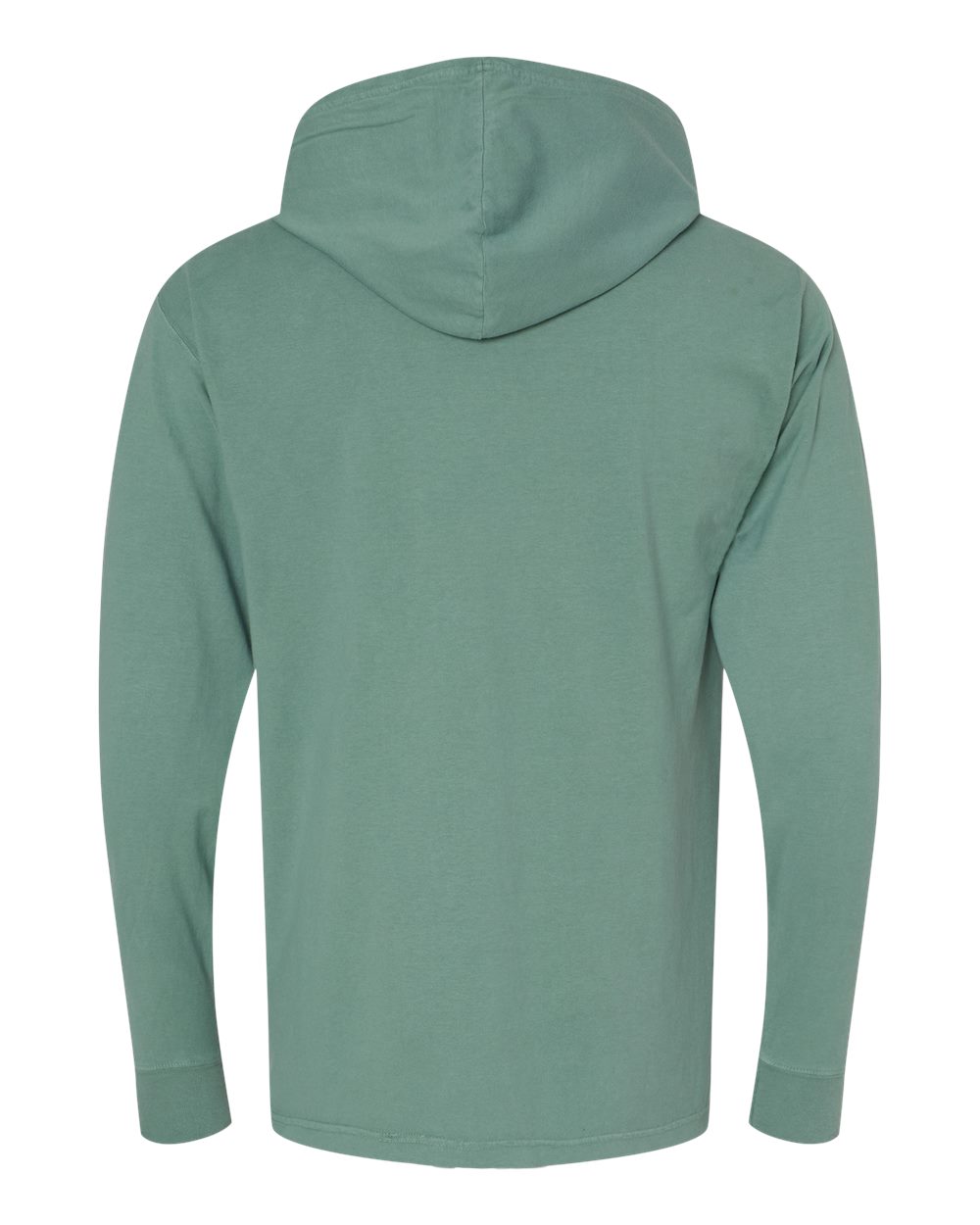 ComfortWash by Hanes GDH280 Unisex Garment-Dyed Jersey Hooded Long Sleeve T-Shirt in Cypress Green, back