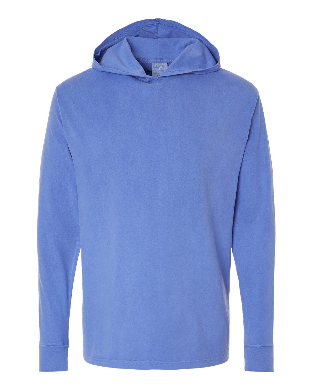 ComfortWash by Hanes GDH280 Unisex Garment-Dyed Jersey Hooded Long Sleeve T-Shirt in Deep Forte Blue