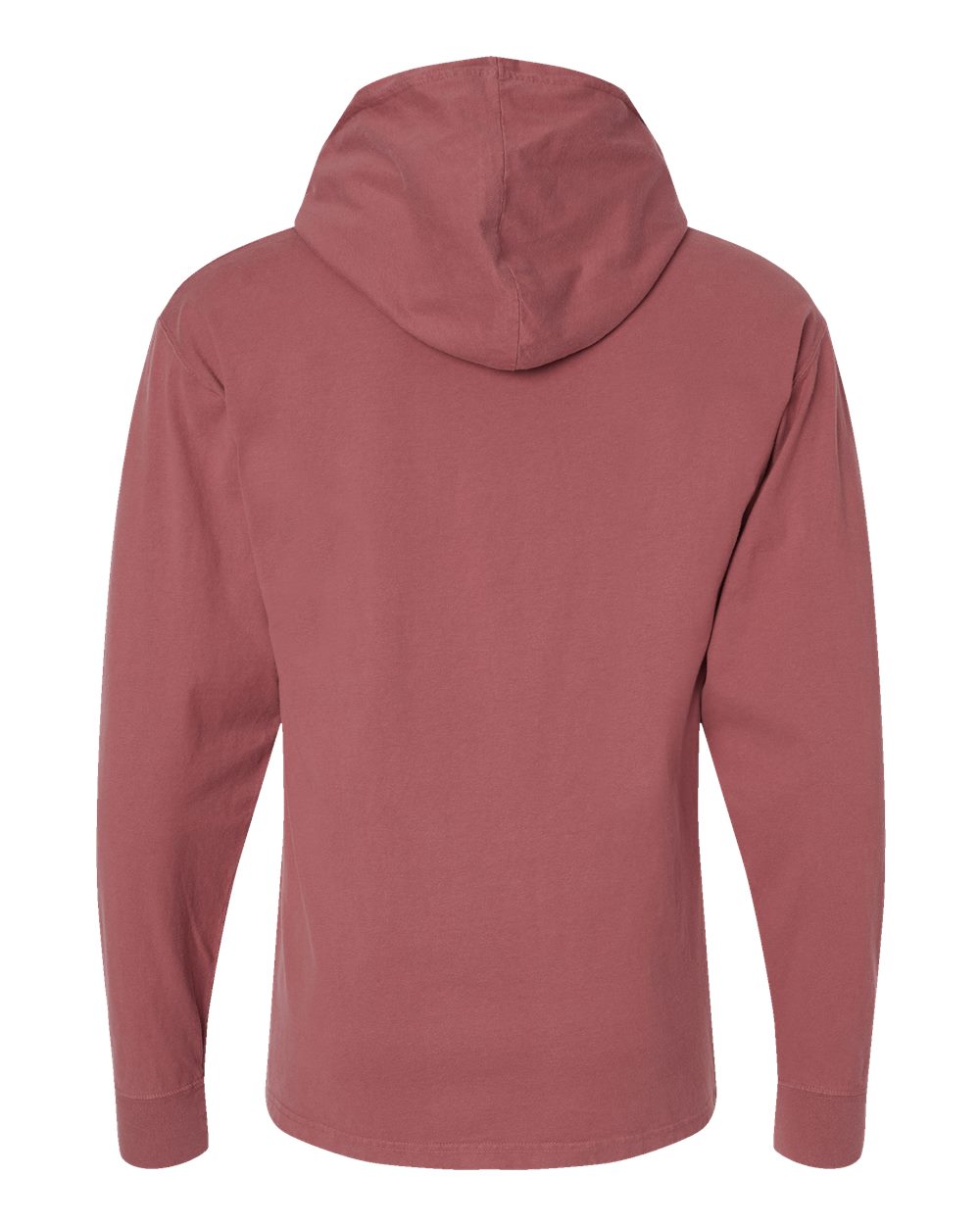 ComfortWash by Hanes GDH280 Unisex Garment-Dyed Jersey Hooded Long Sleeve T-Shirt in Nantucket Red, back