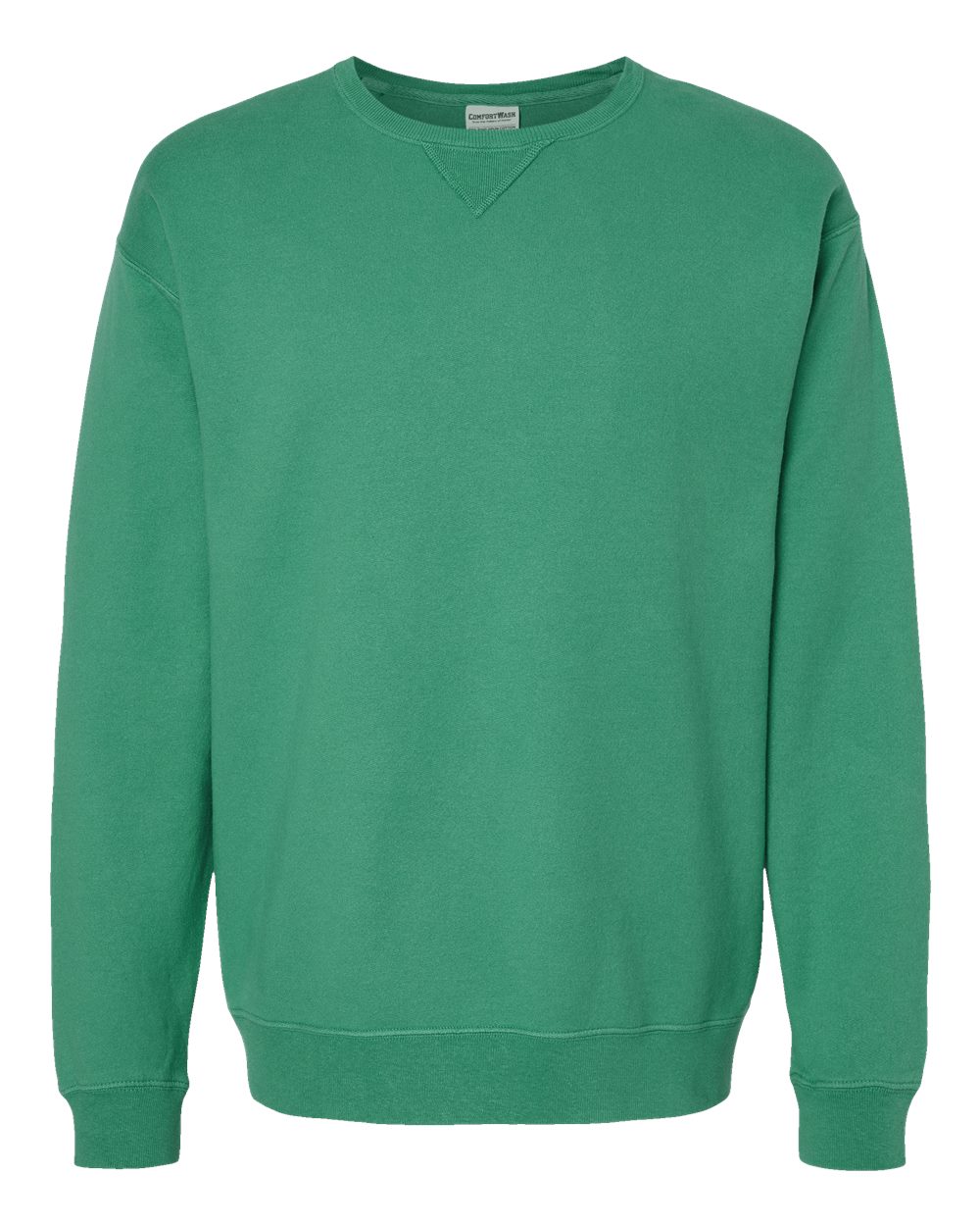 ComfortWash by Hanes GDH400 Unisex Garment-Dyed Crewneck Sweatshirt in Rich Green Grass