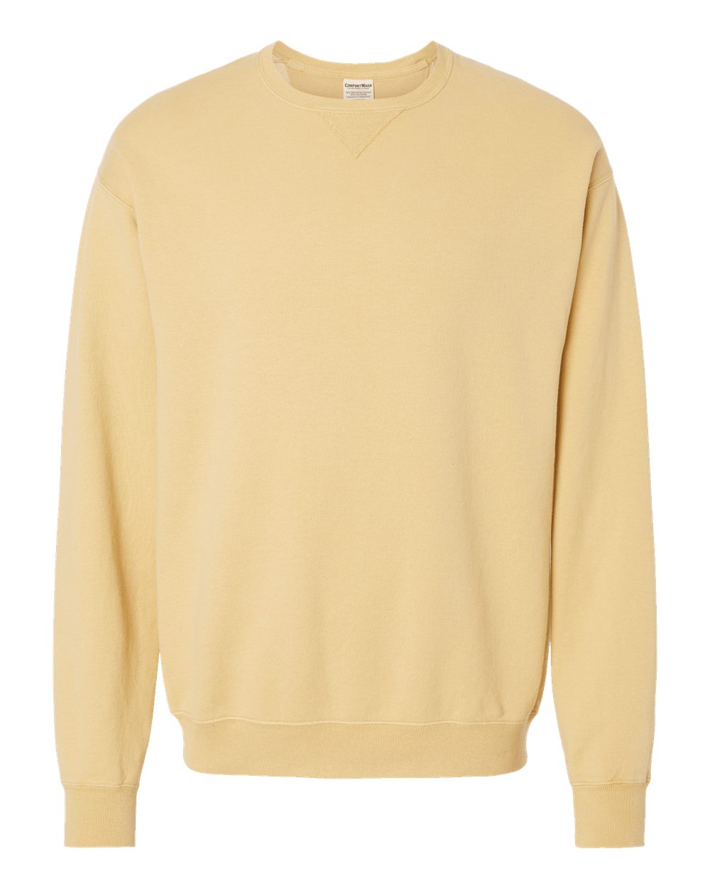 ComfortWash by Hanes GDH400 Unisex Garment-Dyed Crewneck Sweatshirt in Summer Squash Yellow