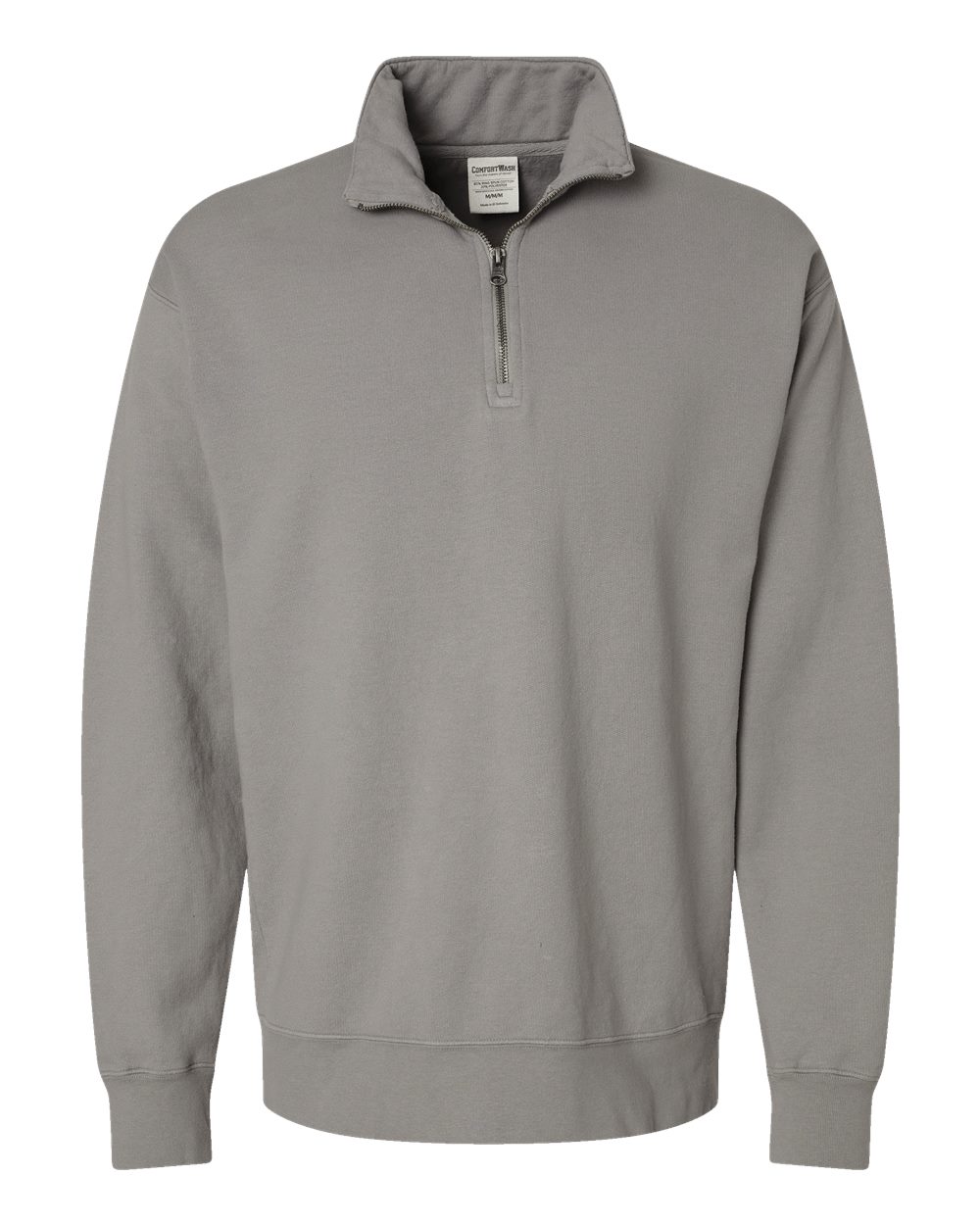 ComfortWash by Hanes GDH425 Unisex Garment-Dyed Quarter-Zip Sweatshirt in Concrete Grey