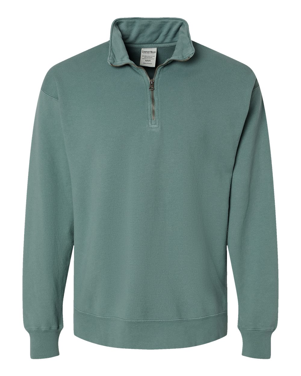 ComfortWash by Hanes GDH425 Unisex Garment-Dyed Quarter-Zip Sweatshirt in Cypress Green