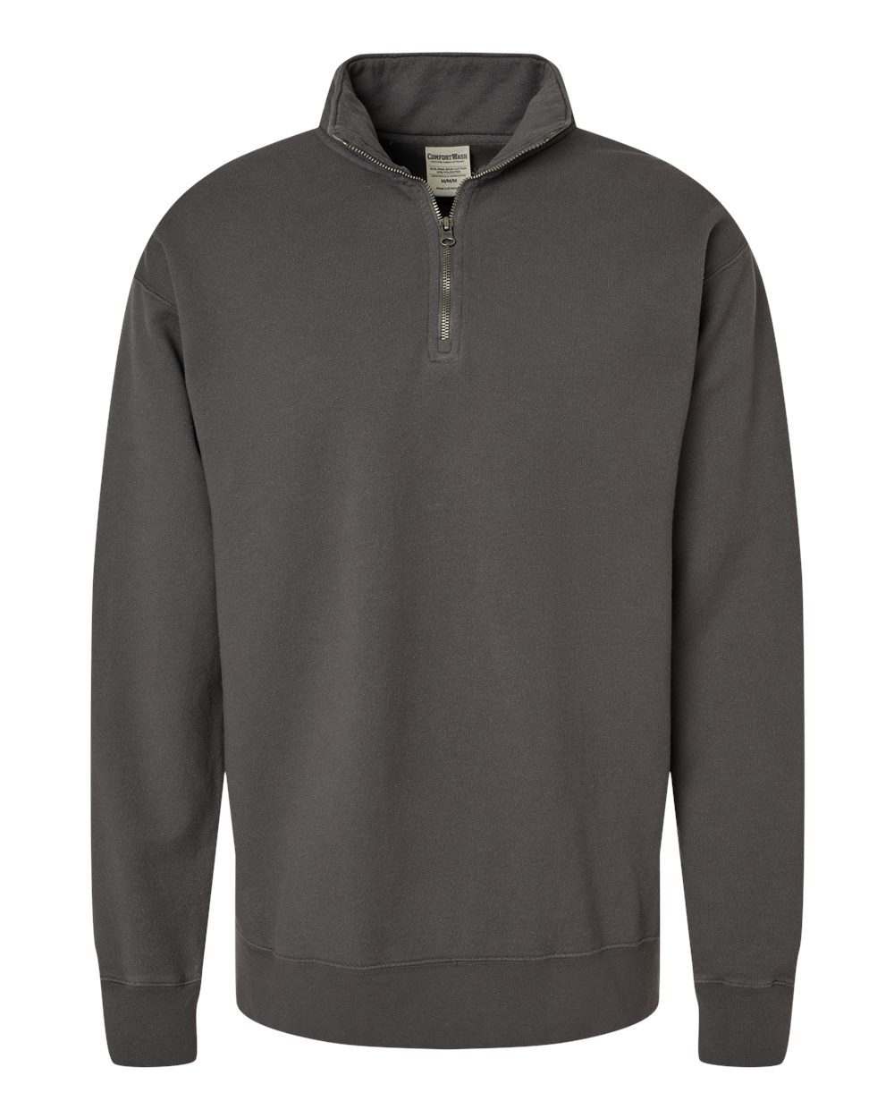 ComfortWash by Hanes GDH425 Unisex Garment-Dyed Quarter-Zip Sweatshirt in New Railroad Grey