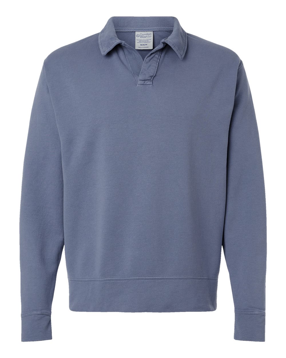 ComfortWash by Hanes GDH490 Unisex Garment-Dyed Polo Collar Sweatshirt in Saltwater