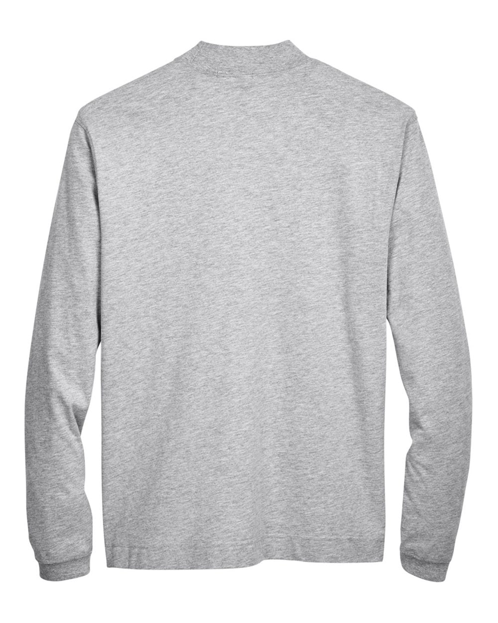 Devon & Jones D420 Unisex Sueded Jersey Mock Neck T-Shirt in Grey Heather, back