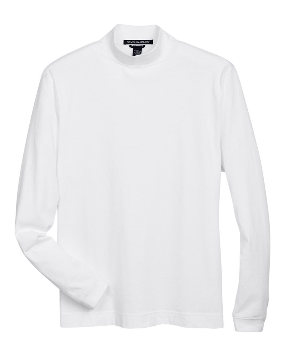 Devon & Jones D420 Unisex Sueded Jersey Mock Neck T-Shirt in White