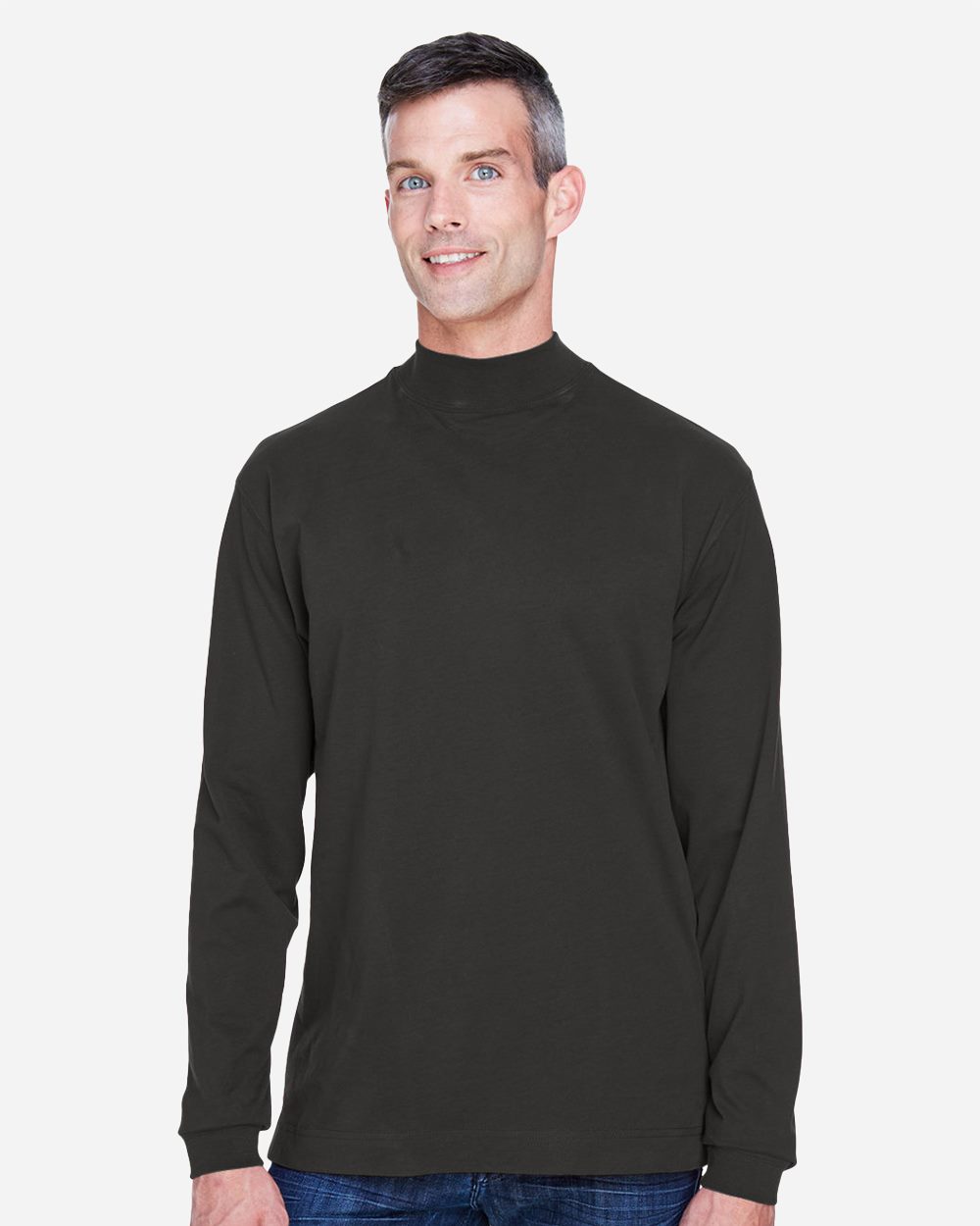 Devon & Jones D420 Unisex Sueded Jersey Mock Neck T-Shirt