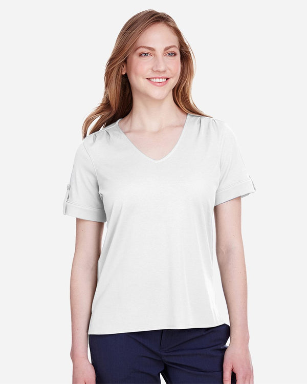 Devon & Jones DG20WB Women's CrownLux Performance® Plaited Rolled Sleeve Shirt