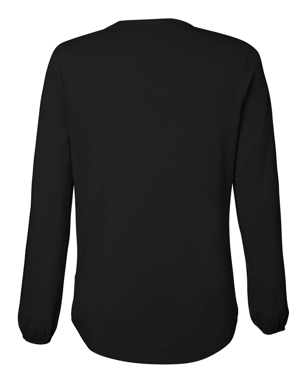 Devon & Jones DP122W Women's Raleigh Half-Placket Knit Top in Black, back
